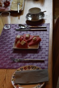 Watermelon and feta - surprisingly yum!