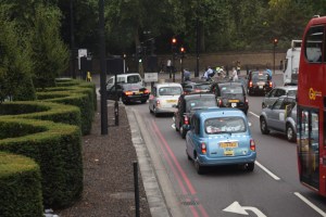 Four little cabbies, all in a row