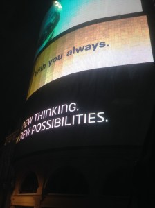 The iconic Piccadilly Circus billboards up close